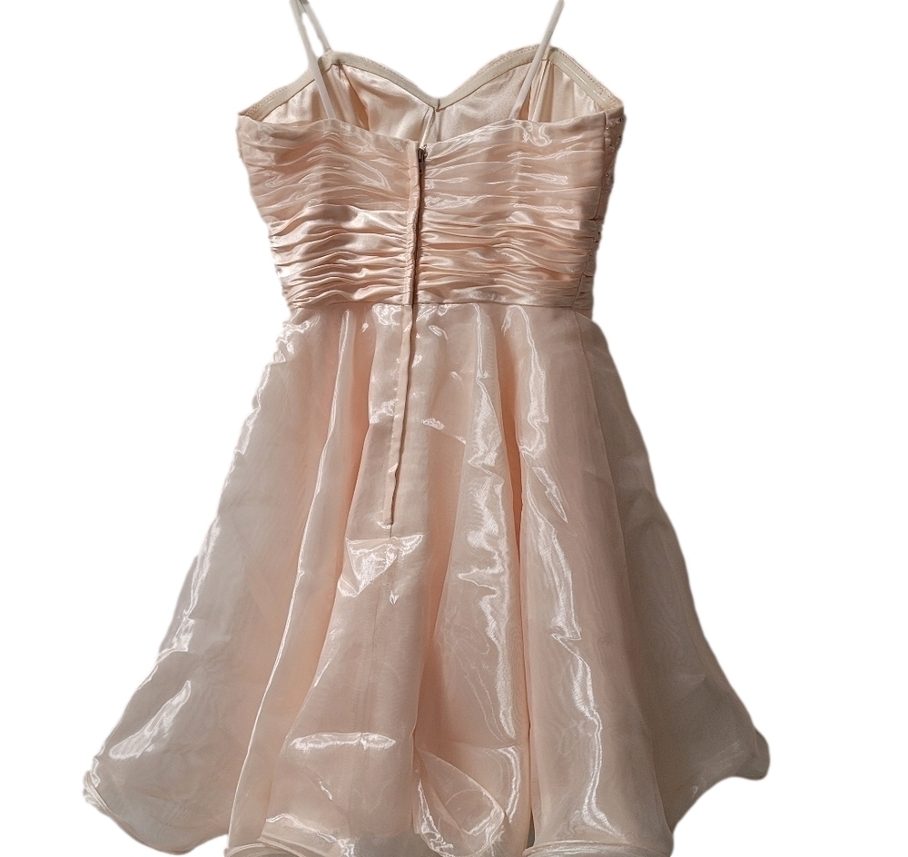 Vintage Laura Rhinestone Cocktail Dress Pink Salmon Size 4 - Picture 8 of 15